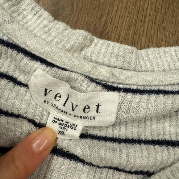 Velvet v-neck long sleeve - Picture 5 of 6